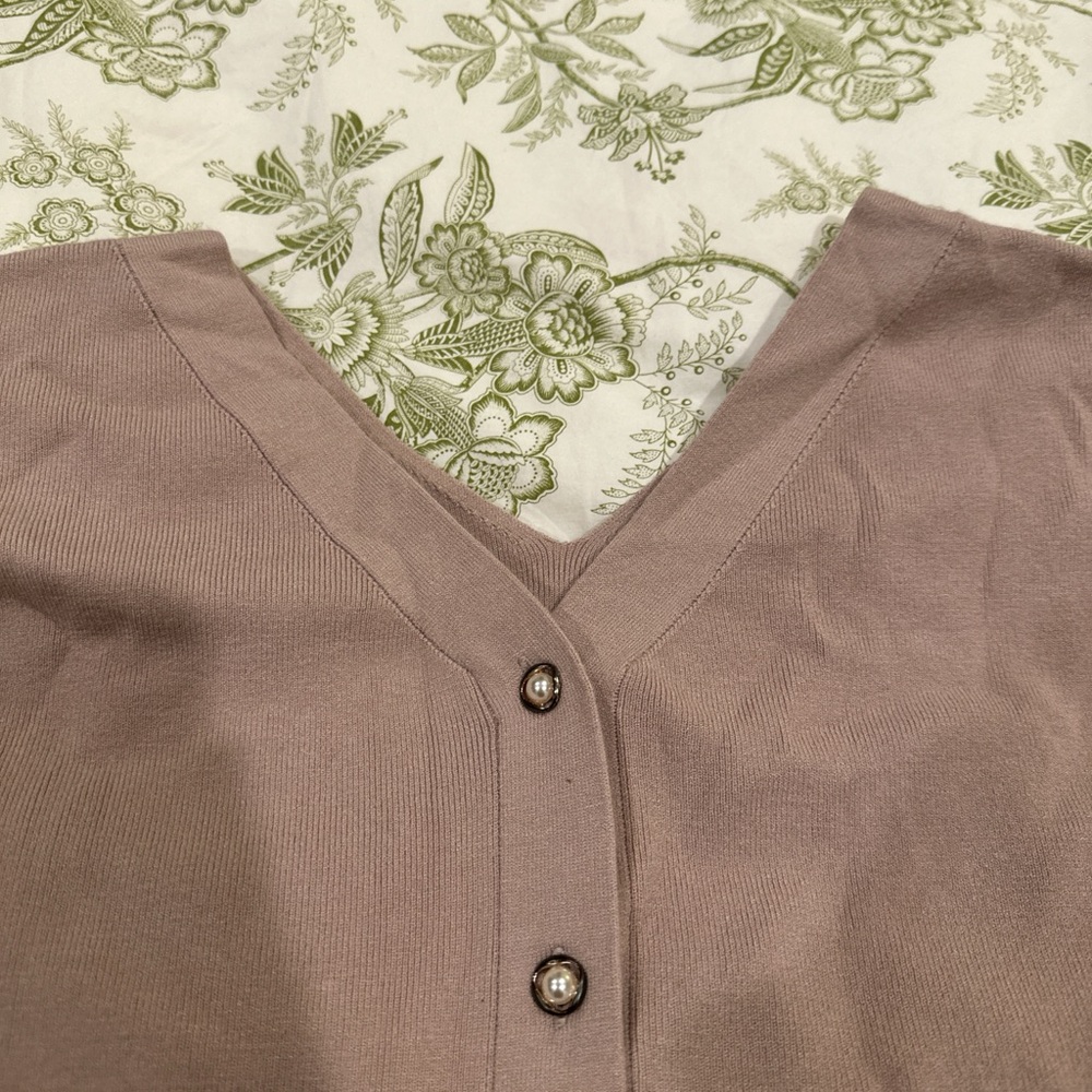 Mauve Long Sleeve Knit Lounge Dress - Picture 2 of 4